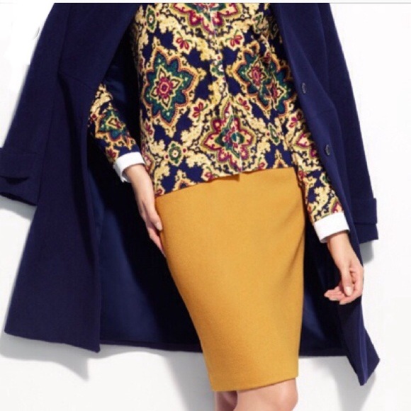 Talbots Dresses & Skirts - Talbots Mustard Wool Pencil Skirt